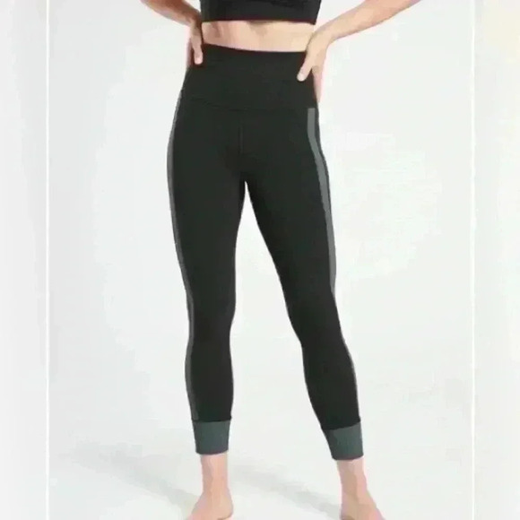 Athleta Pants - ATHLETA Elation Rib Trim 7/8 Tight Black & Anthracite Grey sz 3x leggings pants